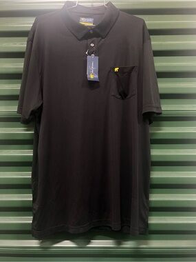 Jack Nicklaus Black Men's Short Sleeve Polo with Chest Pocket Size XL New